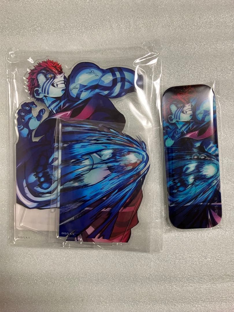 鬼滅の刃 KV WEBSHOPくじ B賞アクリルスタンド C賞 缶バッジ 猗窩座