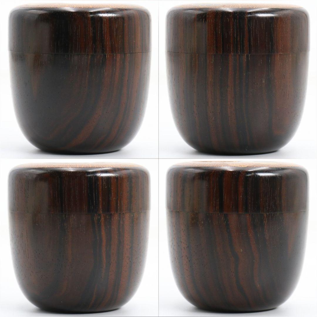 畑幸春作 縞黒檀に竹根嵌 高台寺蒔絵 中棗 茶道具 共箱 V946 - メルカリ