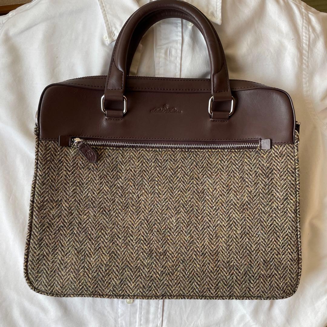 新品　Brooks Brothers ブリーフケース　ツイード　レザー