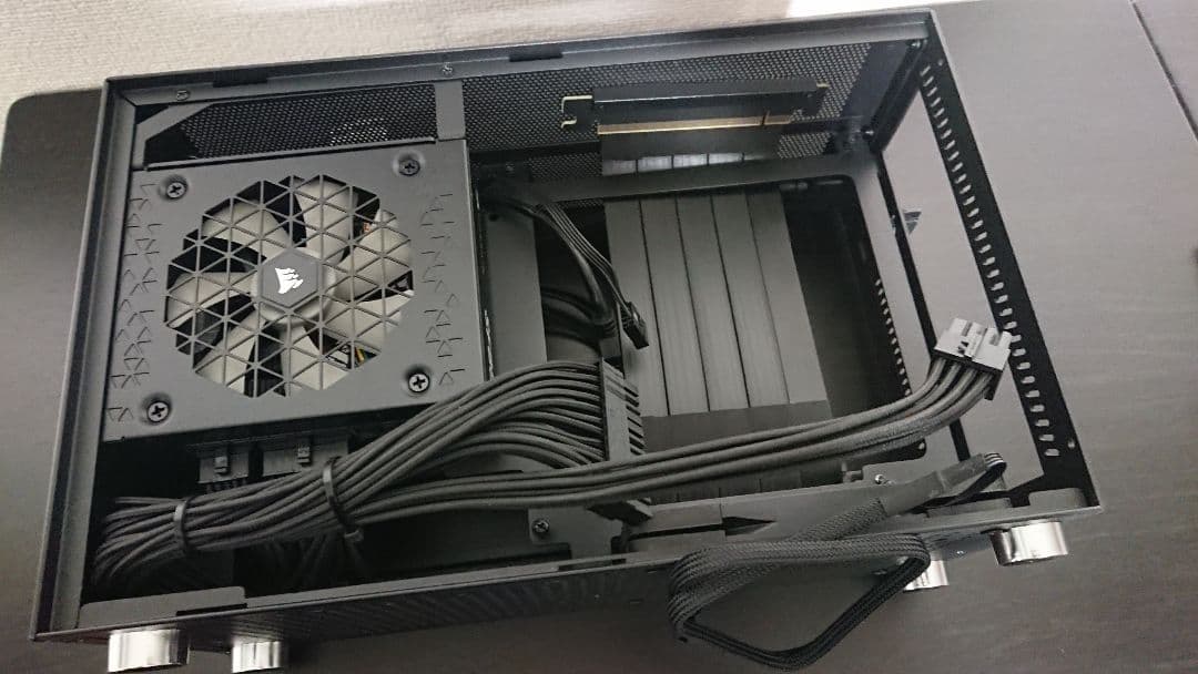 ミニITXPCケース＆SFX850W電源セット(ライザーケーブル＆ファン付き)