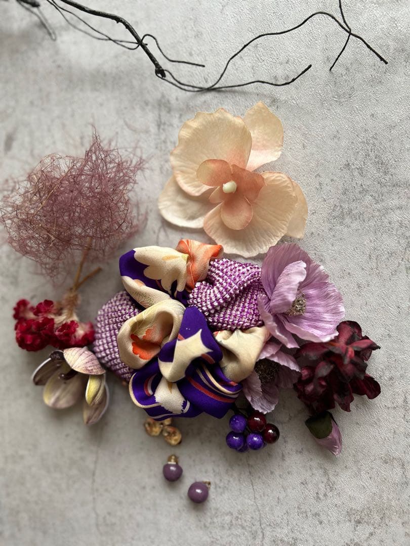 七五三　七五三髪飾り　ヘッドドレス　着物髪飾り　リメイク髪飾り　035