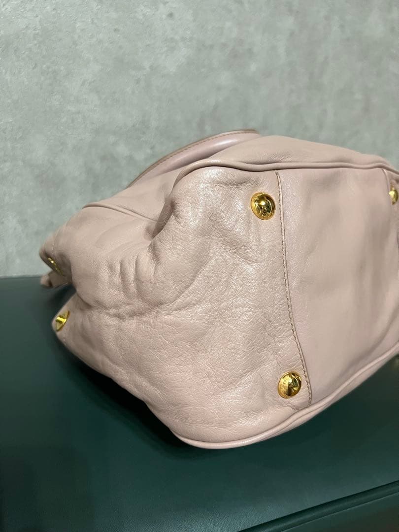 PRADA ピンク レザー ハンドバッグ