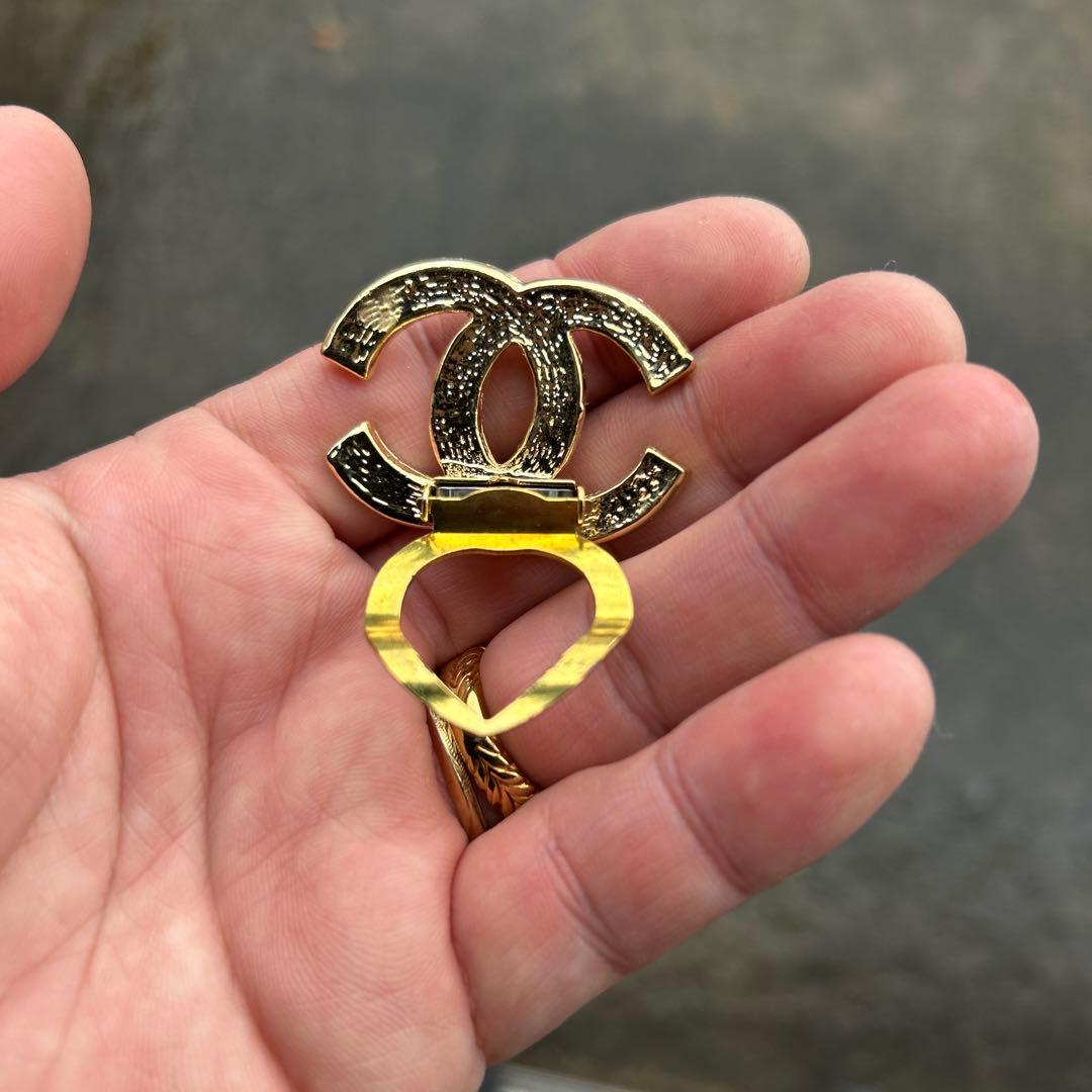 CHANEL ゴールド ダブルCロゴ ブローチ 刻印なし