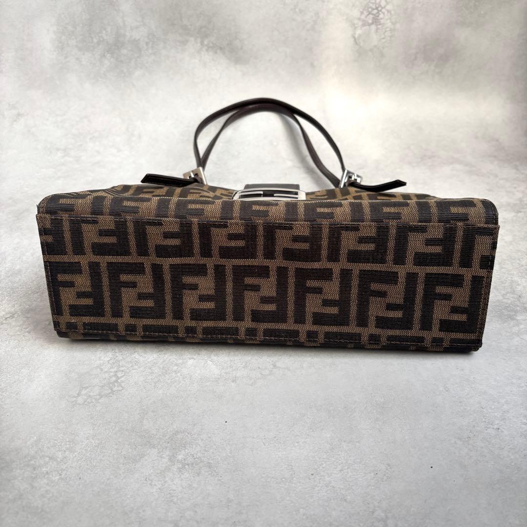 FENDI ズッカ FFロゴ キャンバス レザー ハンドバッグ トート