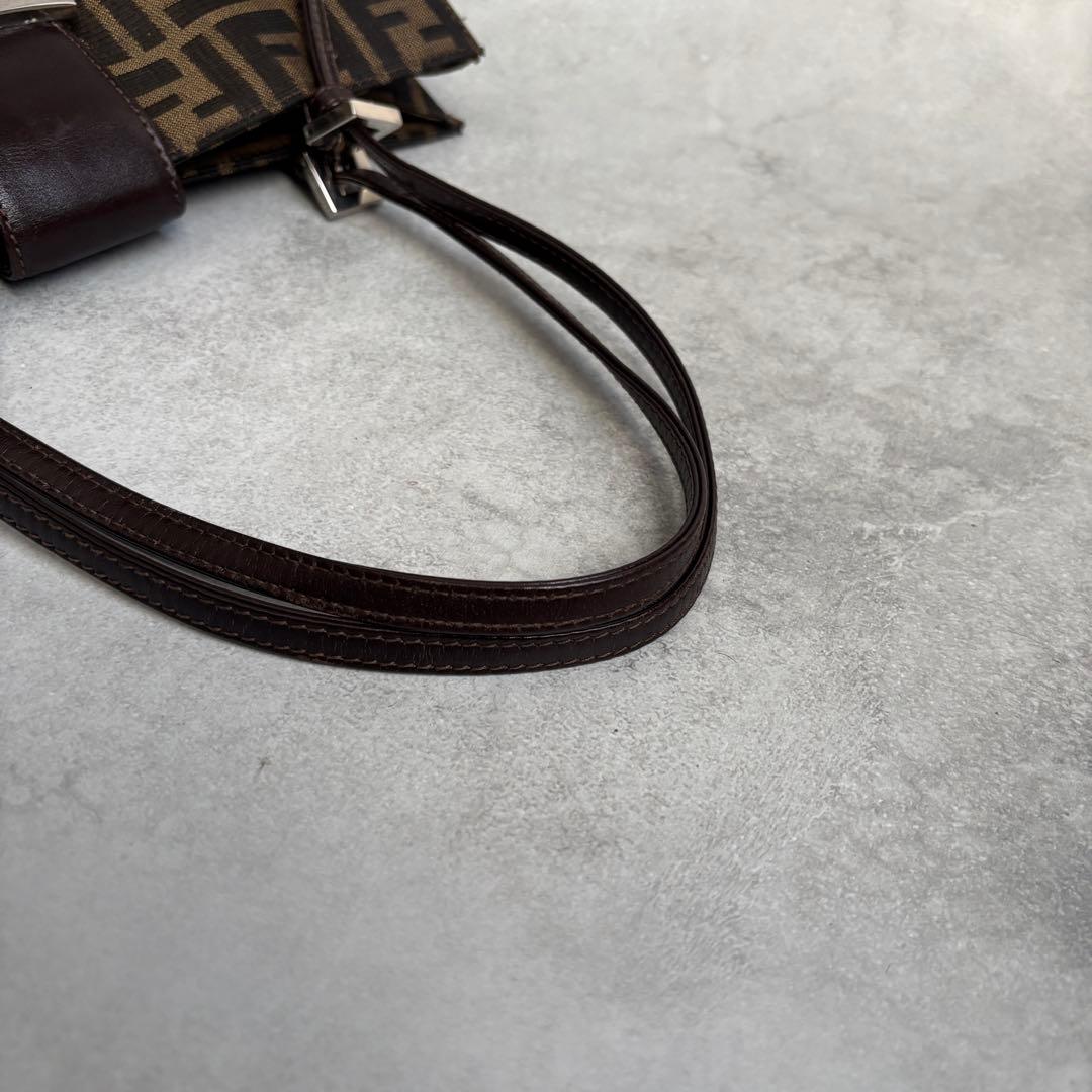 FENDI ズッカ FFロゴ キャンバス レザー ハンドバッグ トート