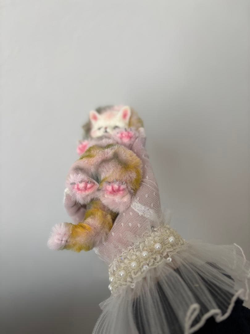 アートドール No.066 ピンク猫幻獣 羊毛フェルト