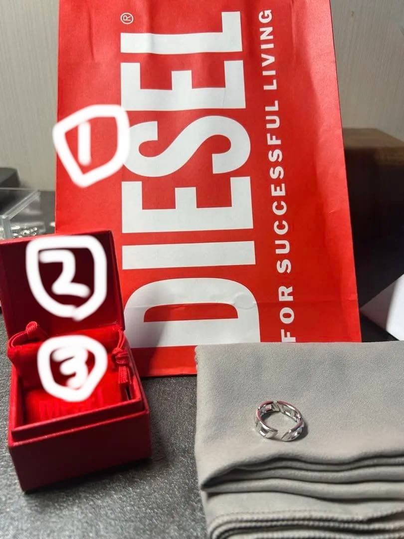 DIESEL スターリングシルバーリングサイズ5.5