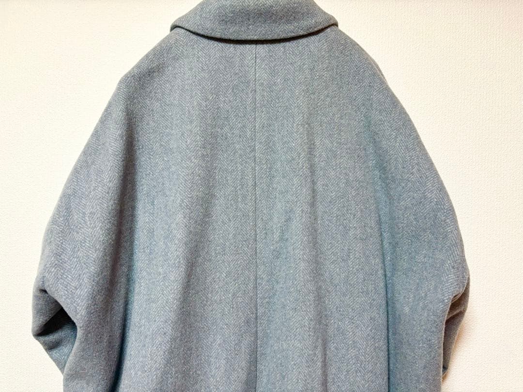 nestRobe ウールチェックピークドラペルコート