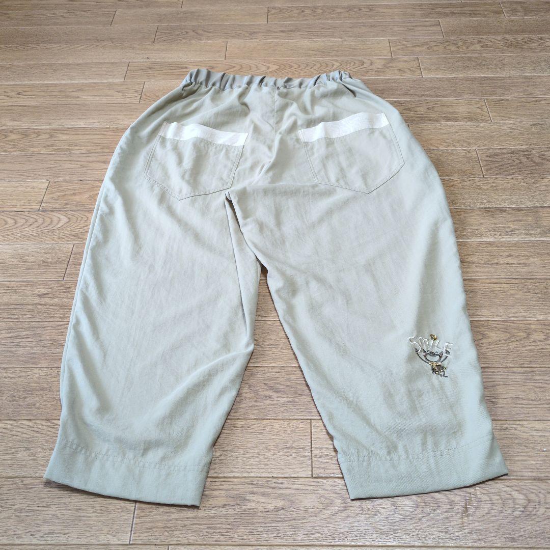 オレボレブラ♥️ぶたさんゴールドラメビジュ涼感ベージュサルエルパンツ