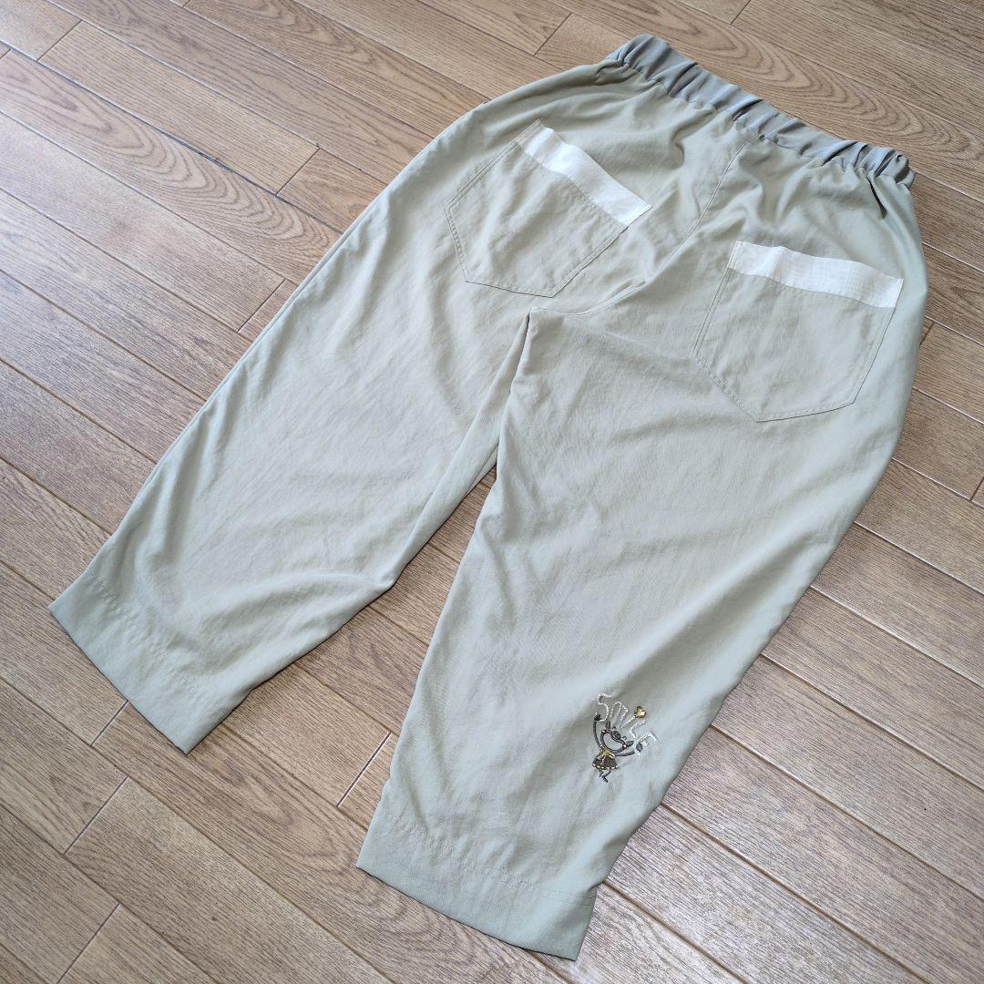 オレボレブラ♥️ぶたさんゴールドラメビジュ涼感ベージュサルエルパンツ