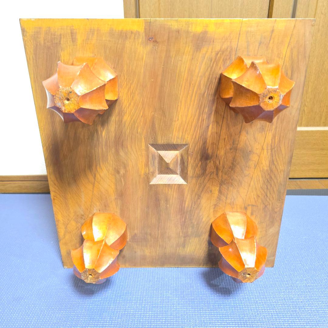 120【定価60万円】本榧 柾目 足付　 碁盤へそ　碁石 28号 本蛤 那智黒