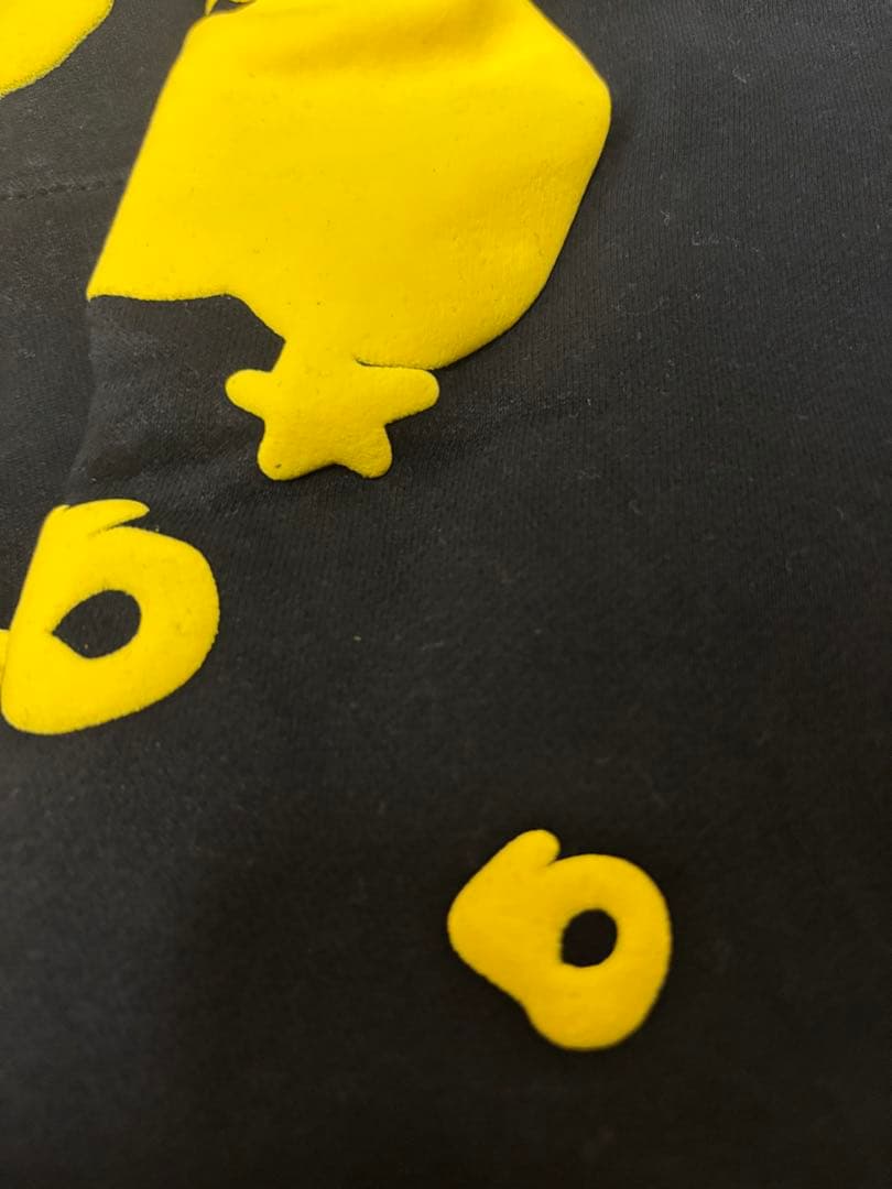 sp5der パーカー イエロー ブラック