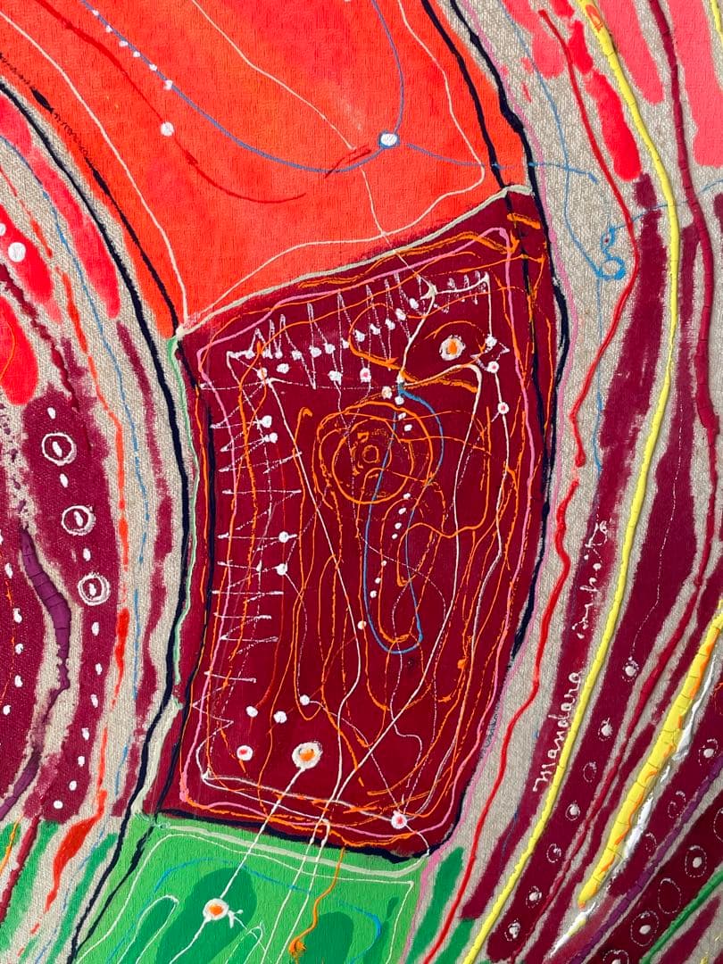 有方敏郎 mandara 油彩 抽象画 宇宙 銀河　太陽系 波紋　現代アート