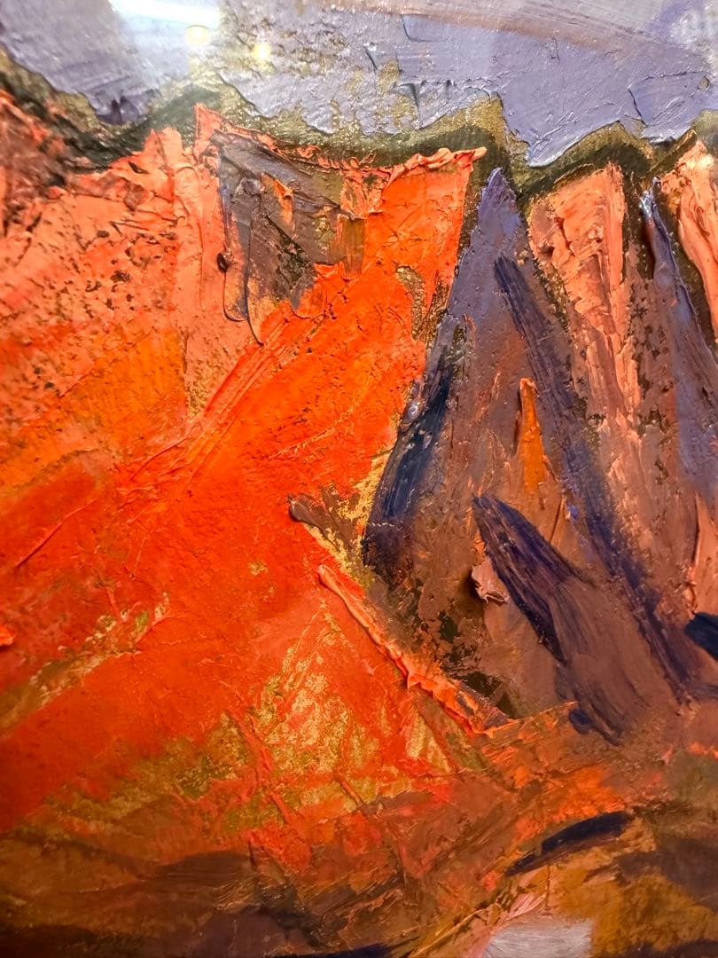 坂本唯市 赤富士 油絵 絵画 インテリア 風景画