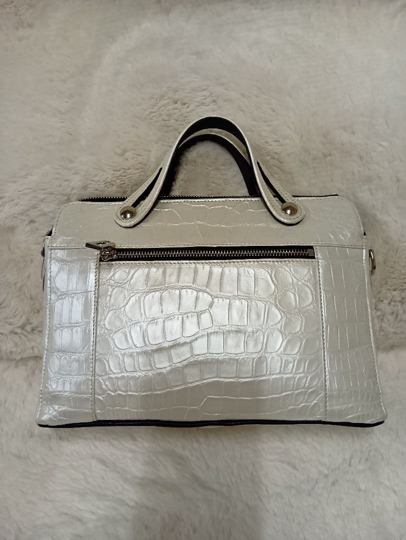 JRA ホワイト クロコダイル ハンドバッグ