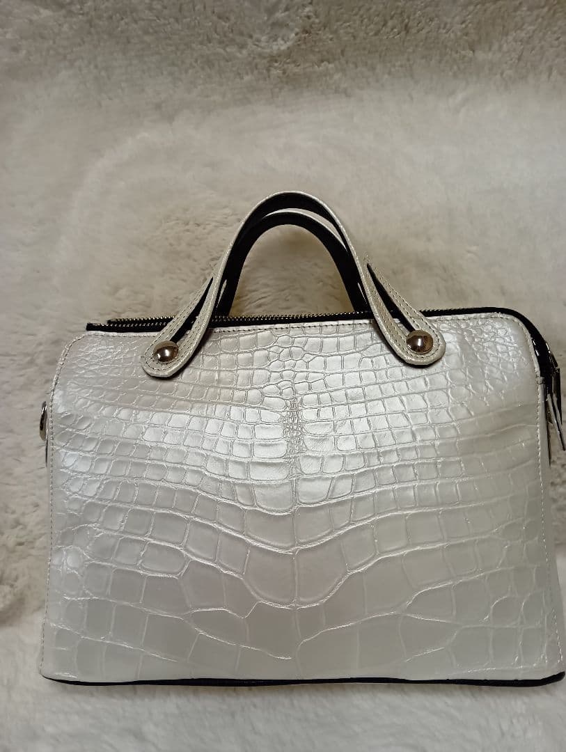 JRA ホワイト クロコダイル ハンドバッグ