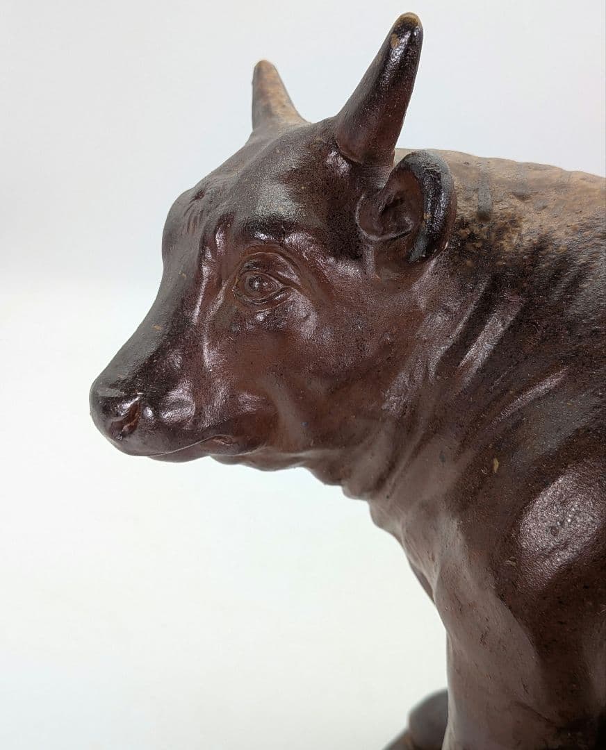 武用君彦 備前焼 干支置物「丁丑」 共箱共布栞 丑年 牛 ウシ