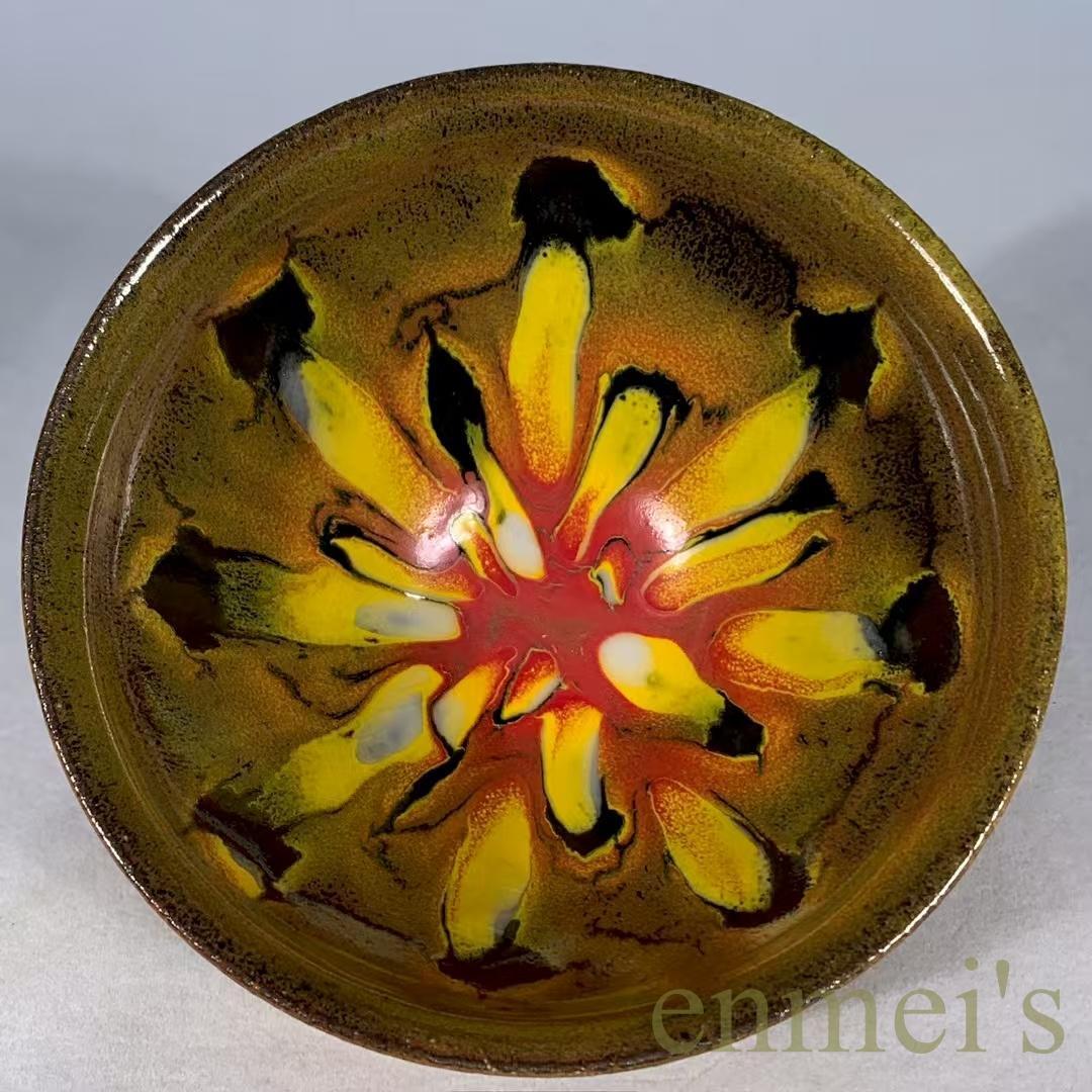 中国古美術・宋建窯風・花模様窯変天目茶碗・抹茶碗・茶道具・