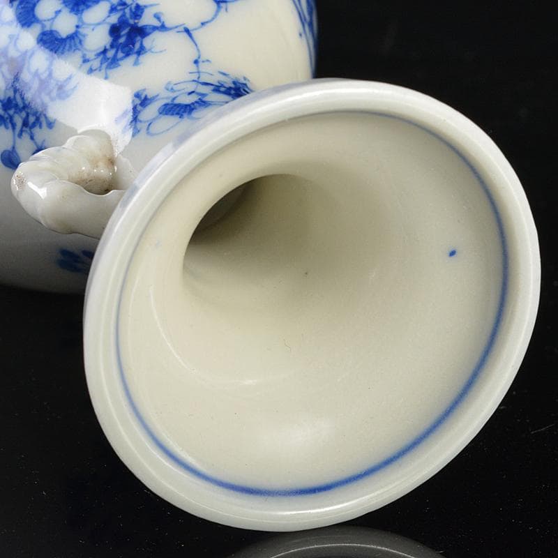 瀬戸焼　古瀬戸　染付　花蝶文　双耳瓶　H　R7183