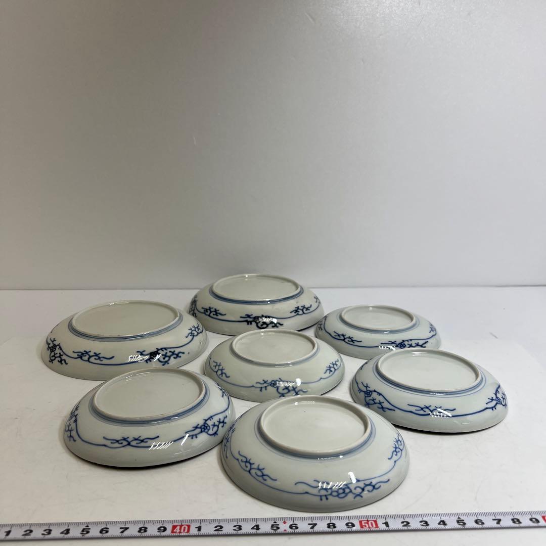 江戸後期 古伊万里 上手竹花文 中皿、猪口 通り物15点 東さ