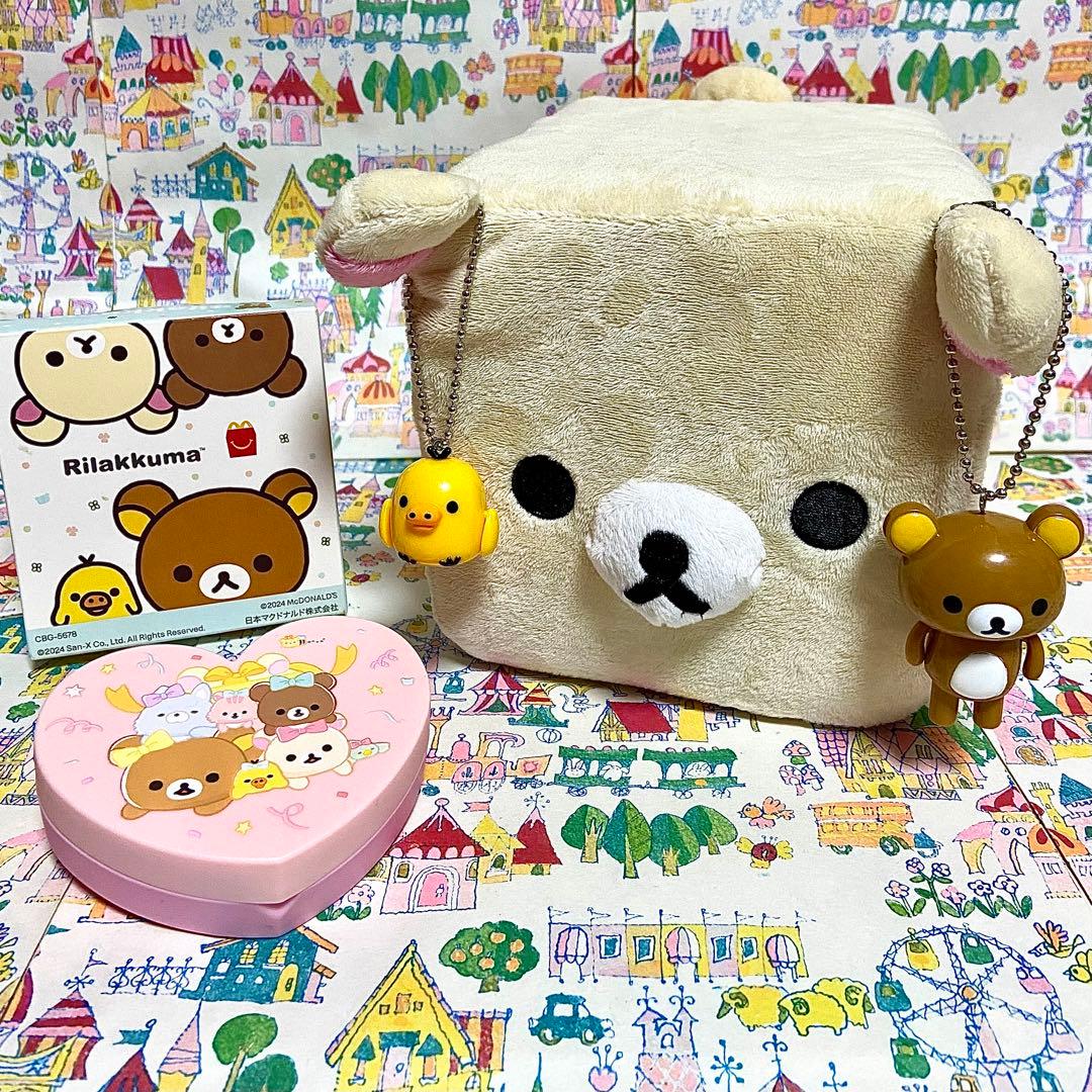 リラックマ まとめ売り18 ポーズ 桜餅 ぬいぐるみ マグ&お皿 ご当地根付け他