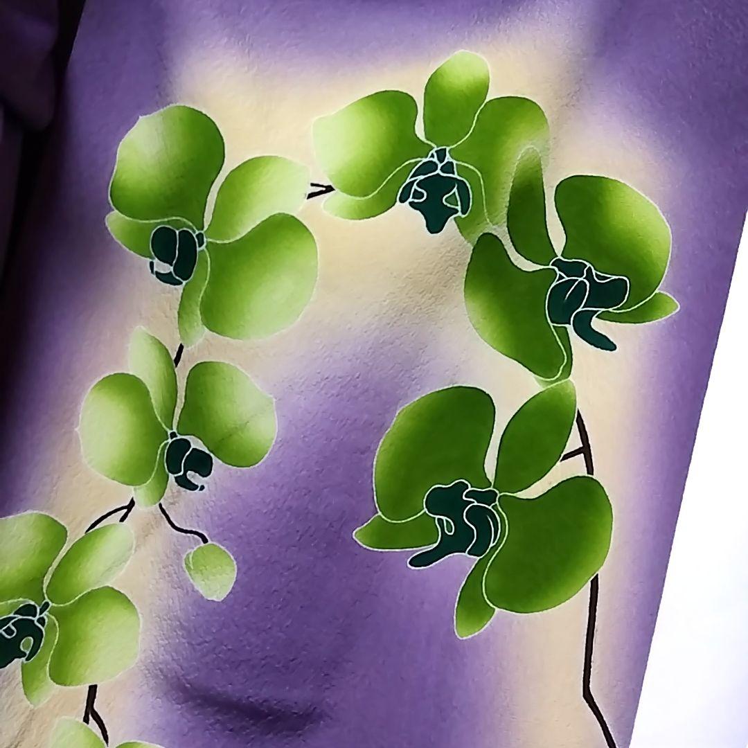 辻村ジュサブロー 寿三郎 胡蝶蘭 振袖 紫 セット 袋帯 刺繍