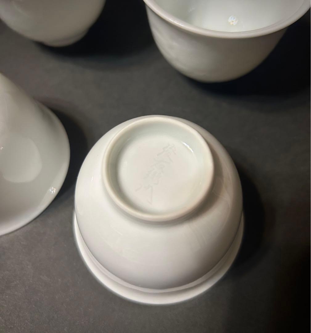 奥川俊右衛門 白磁 汲出茶碗 6客揃 小田志庵 煎茶器 湯呑