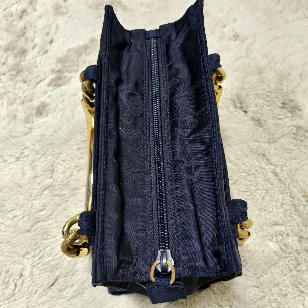 PRADA トライアングルロゴ ミニハンドバッグ ブラック ゴールド