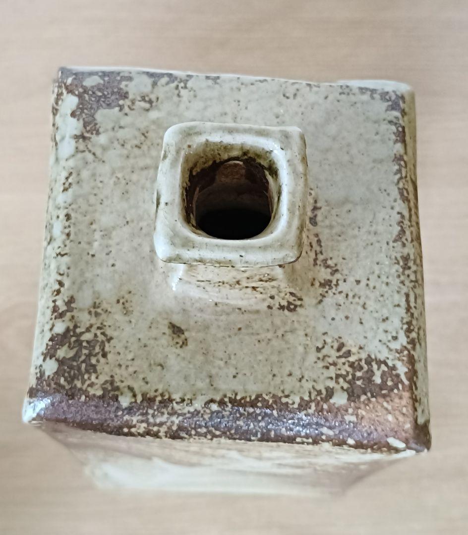 益子焼鉄釉角花瓶 花入 角花瓶 益子焼 - メルカリ