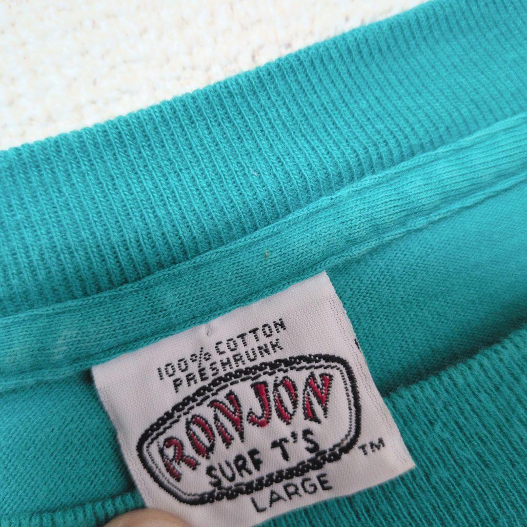 90年代 激レア ロンジョン RONJON シングルステッチ Tシャツターコイズ