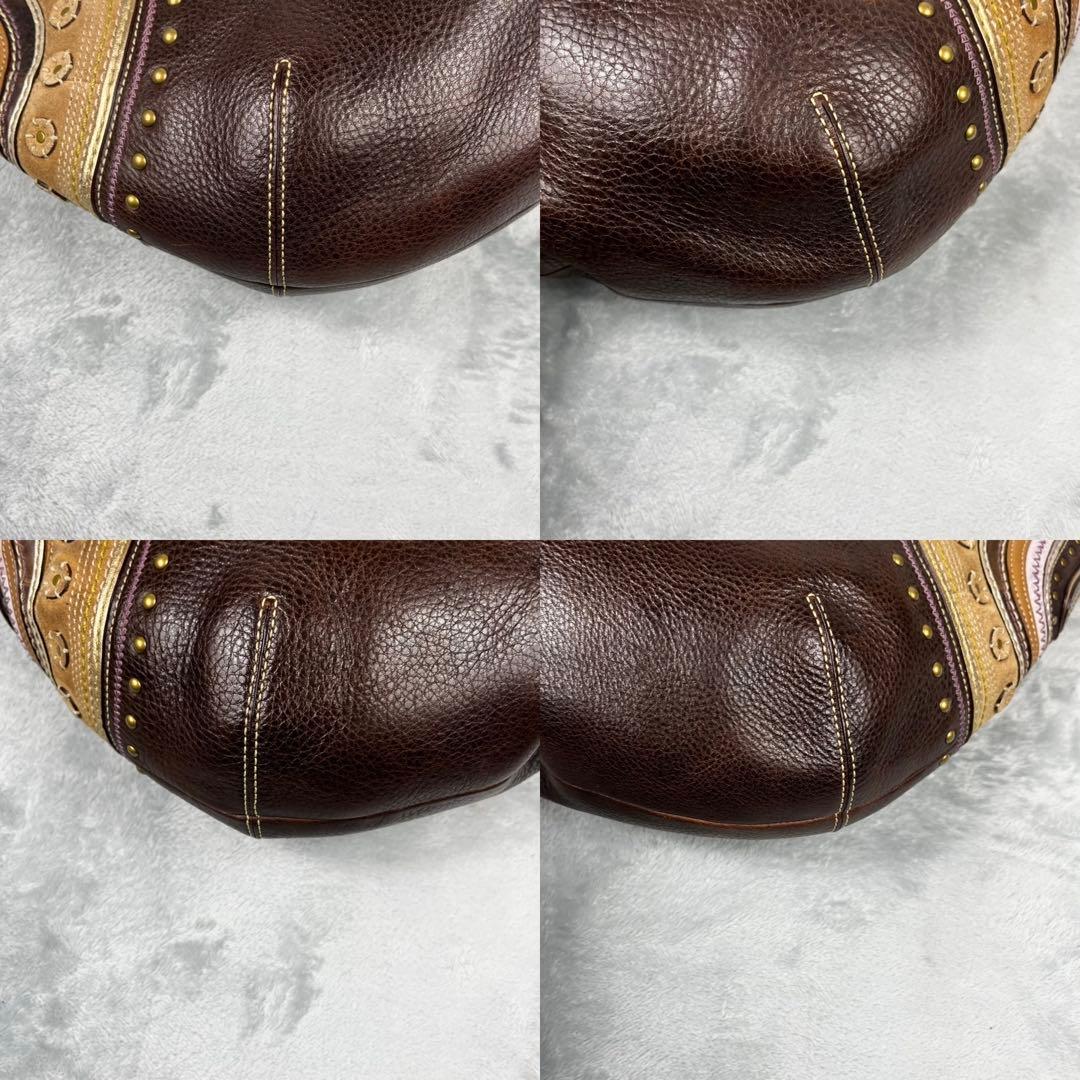 バッグ Coach Hobo Shoulder Bag Brown Leather