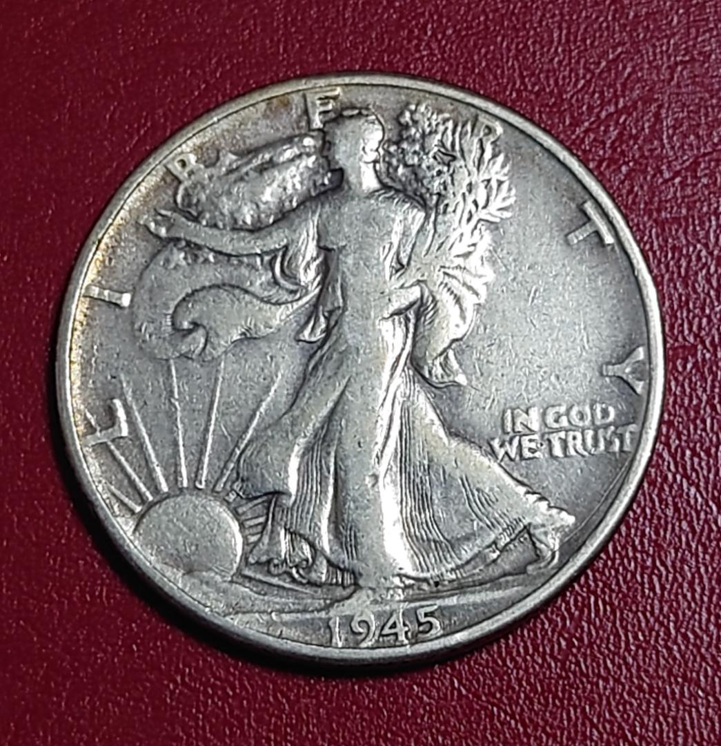 1945年 ウォーキングリバティ ハーフダラー銀貨 - メルカリ