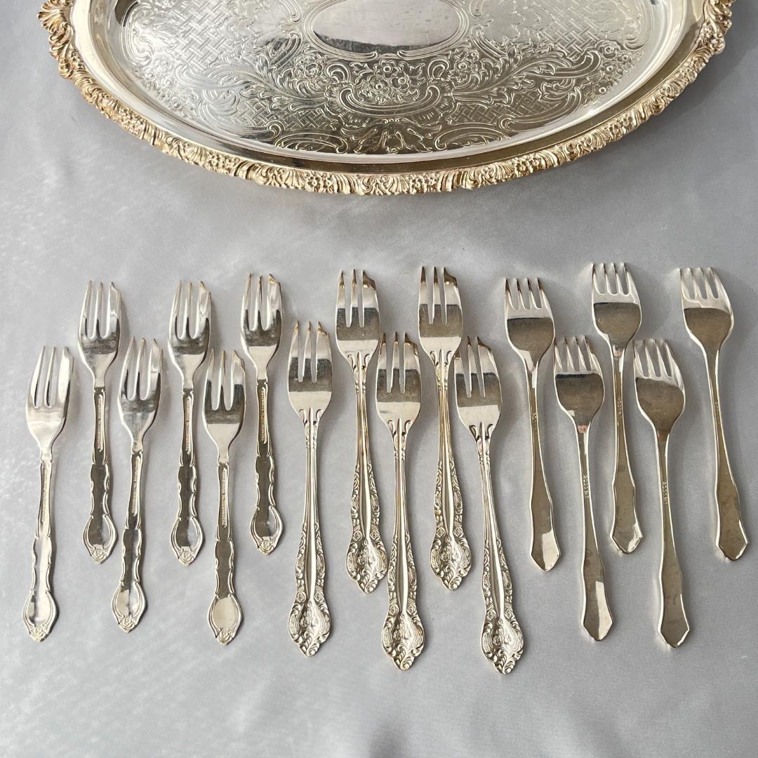 【RODD】ケーキフォーク / デザートフォーク 16本【シルバープレート】