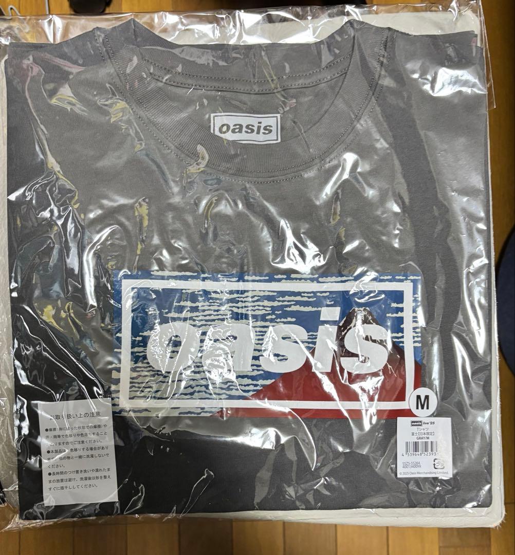 oasis グレー Tシャツ M 日本限定 赤富士 富士山