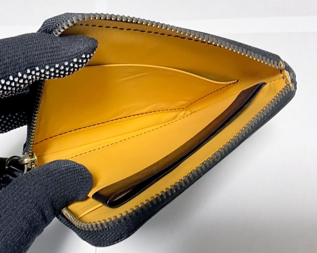 美品★GANZO Lファスナー レザー ミニ財布 コンパクト財布