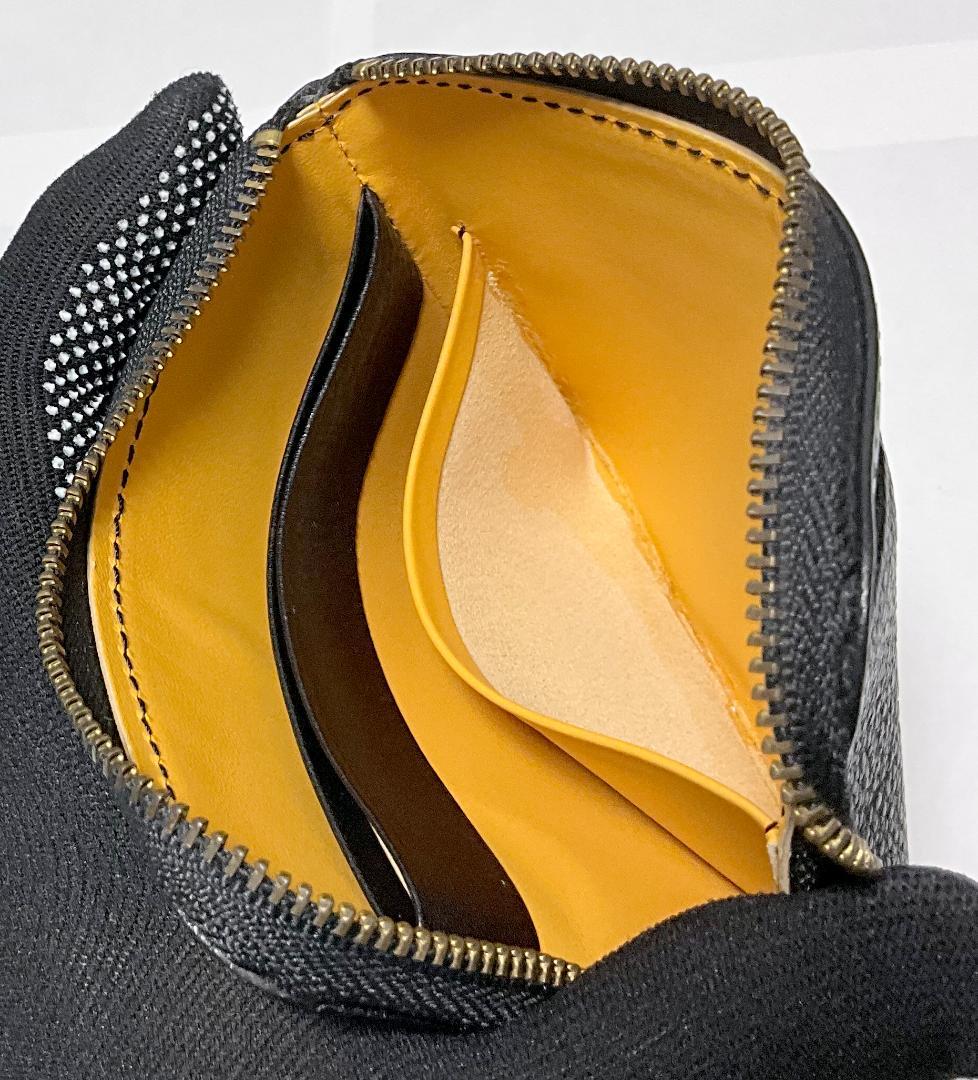 美品★GANZO Lファスナー レザー ミニ財布 コンパクト財布