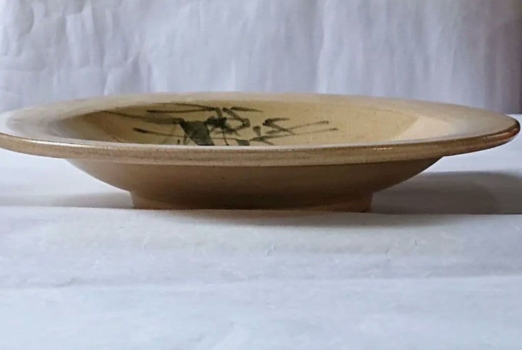 皿(石皿？) 竹絵