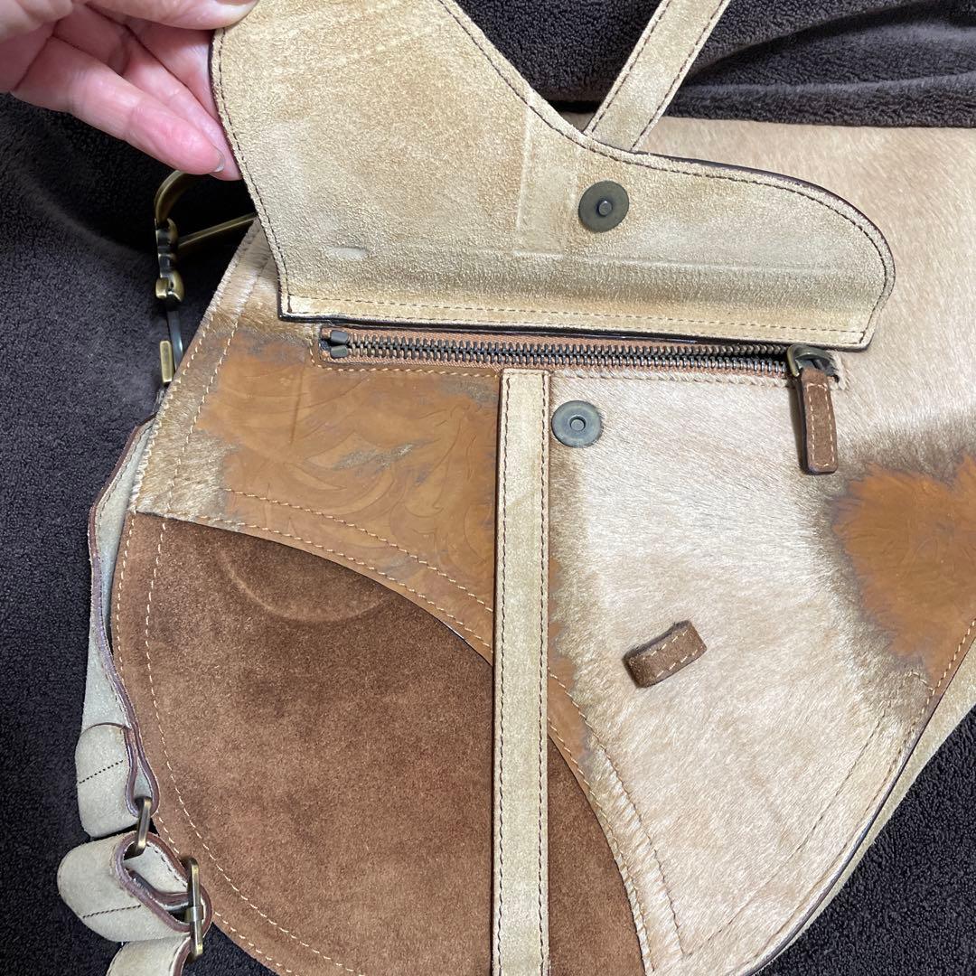 あ　美品　希少クリスチャンディオール　Dior サドル　ハラコ