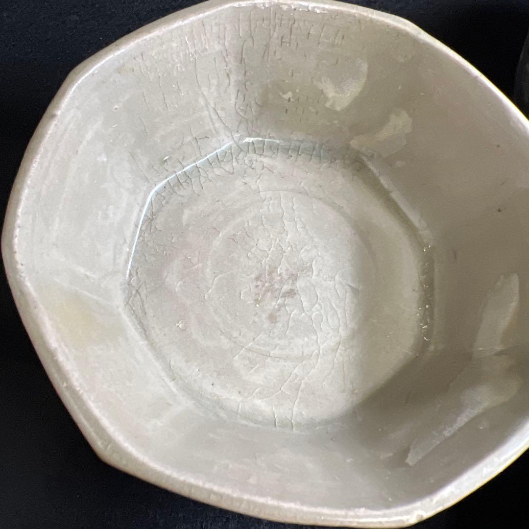 16世紀 高麗青磁 上手白泥象嵌八角鉢4客 幅約11.5㎝