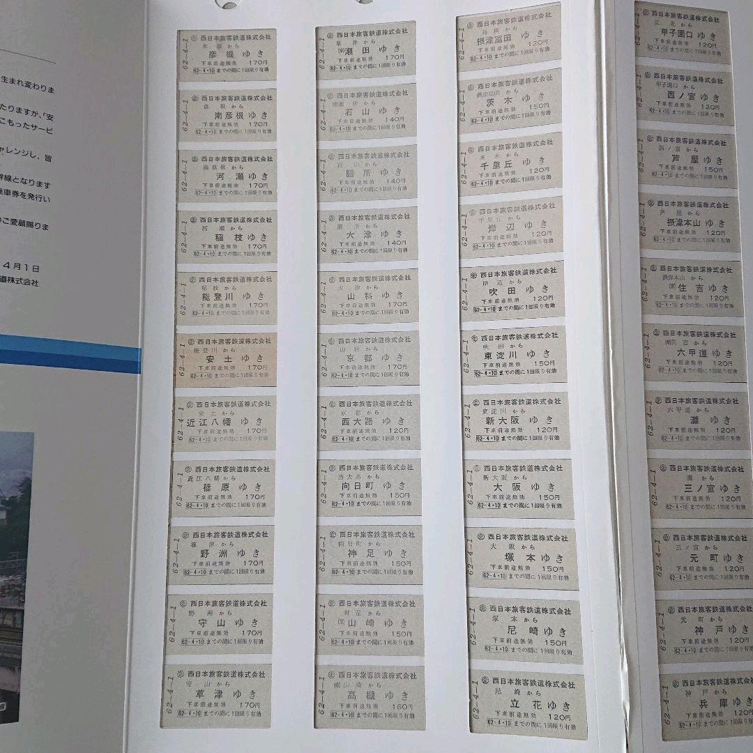 JR西日本 新会社発足記念乗車券