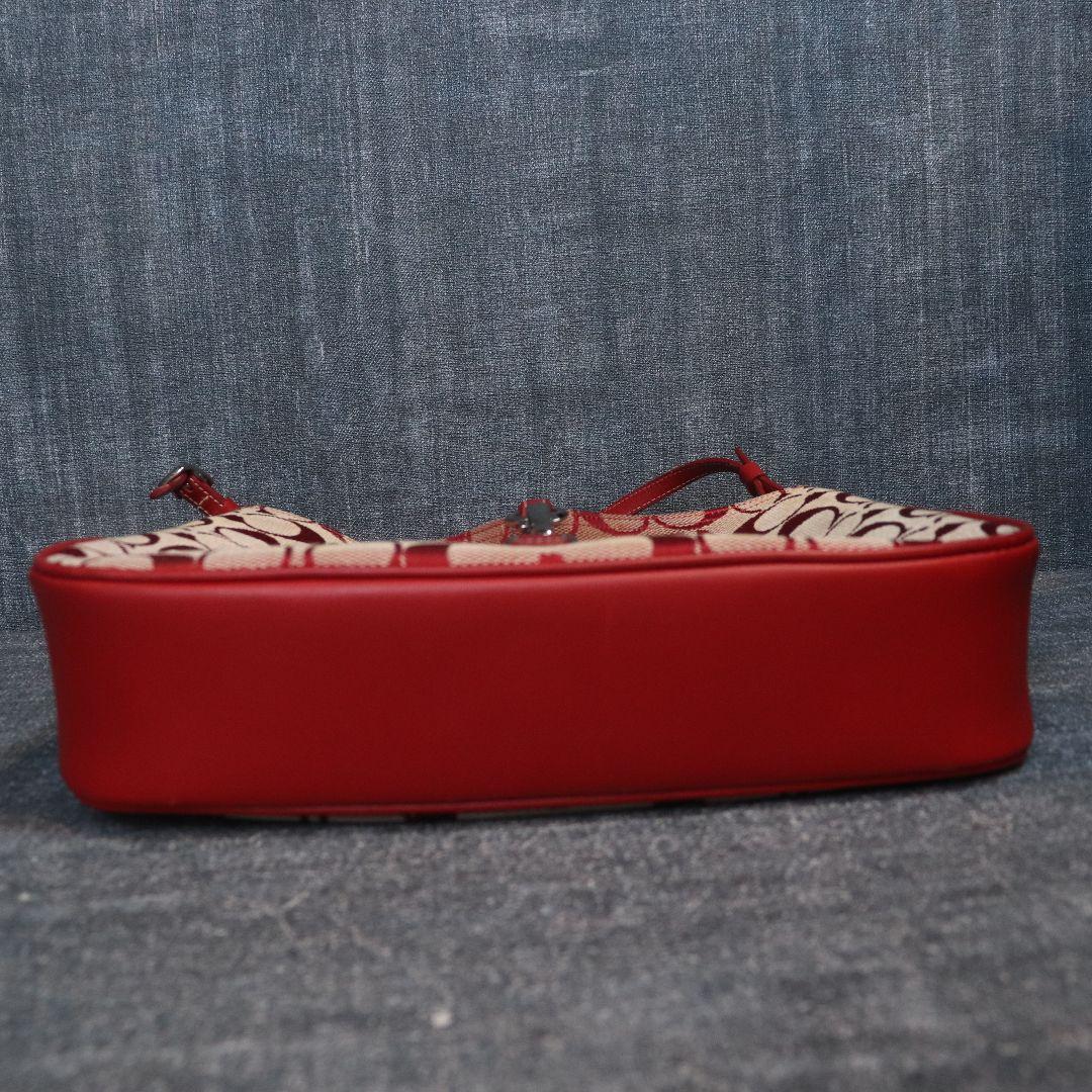 バッグ Coach Signature Soft Clip Hobo Bag Red