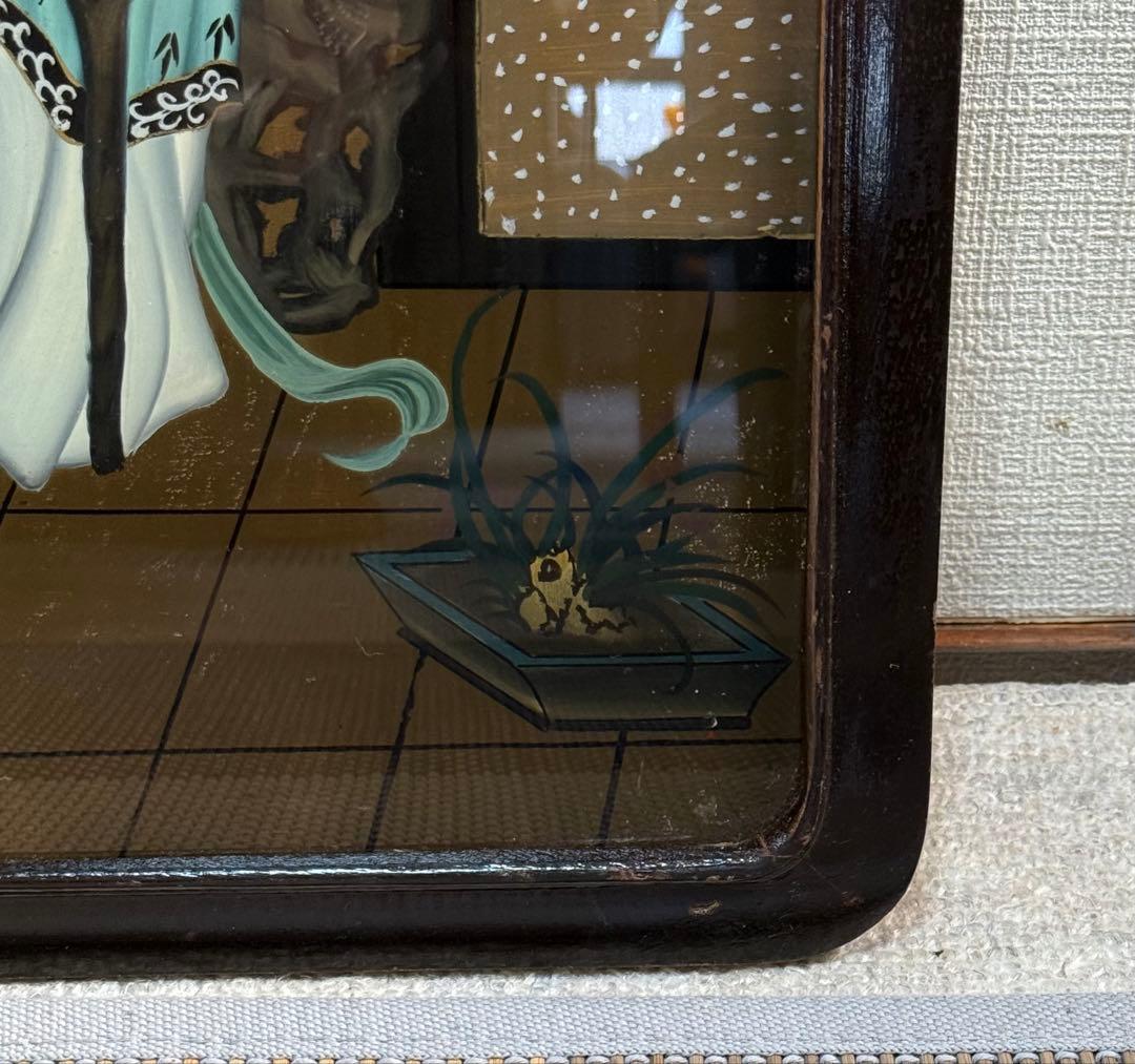 中国 ガラス絵 美人 1960年代製 壁がけ 送料込み250131 - メルカリ