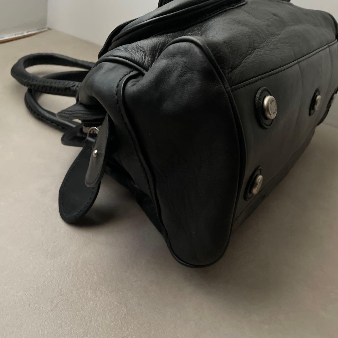 Christian Dior レザー ハンドバッグ 編み込み ブラック