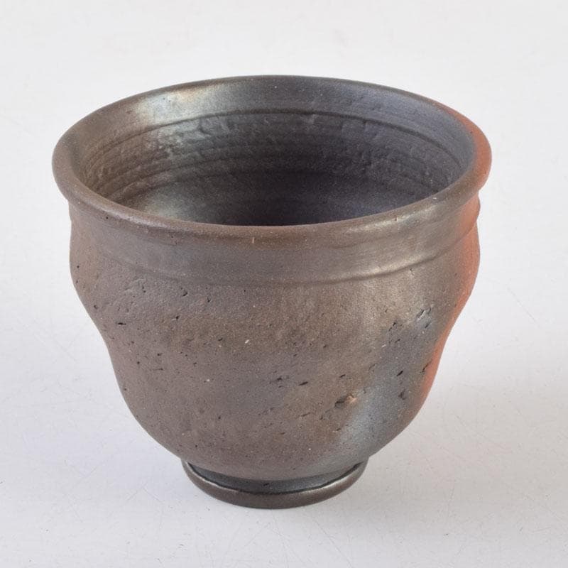 常滑焼 小西洋平作 窯変 ぐい呑 共布共箱 V 8657