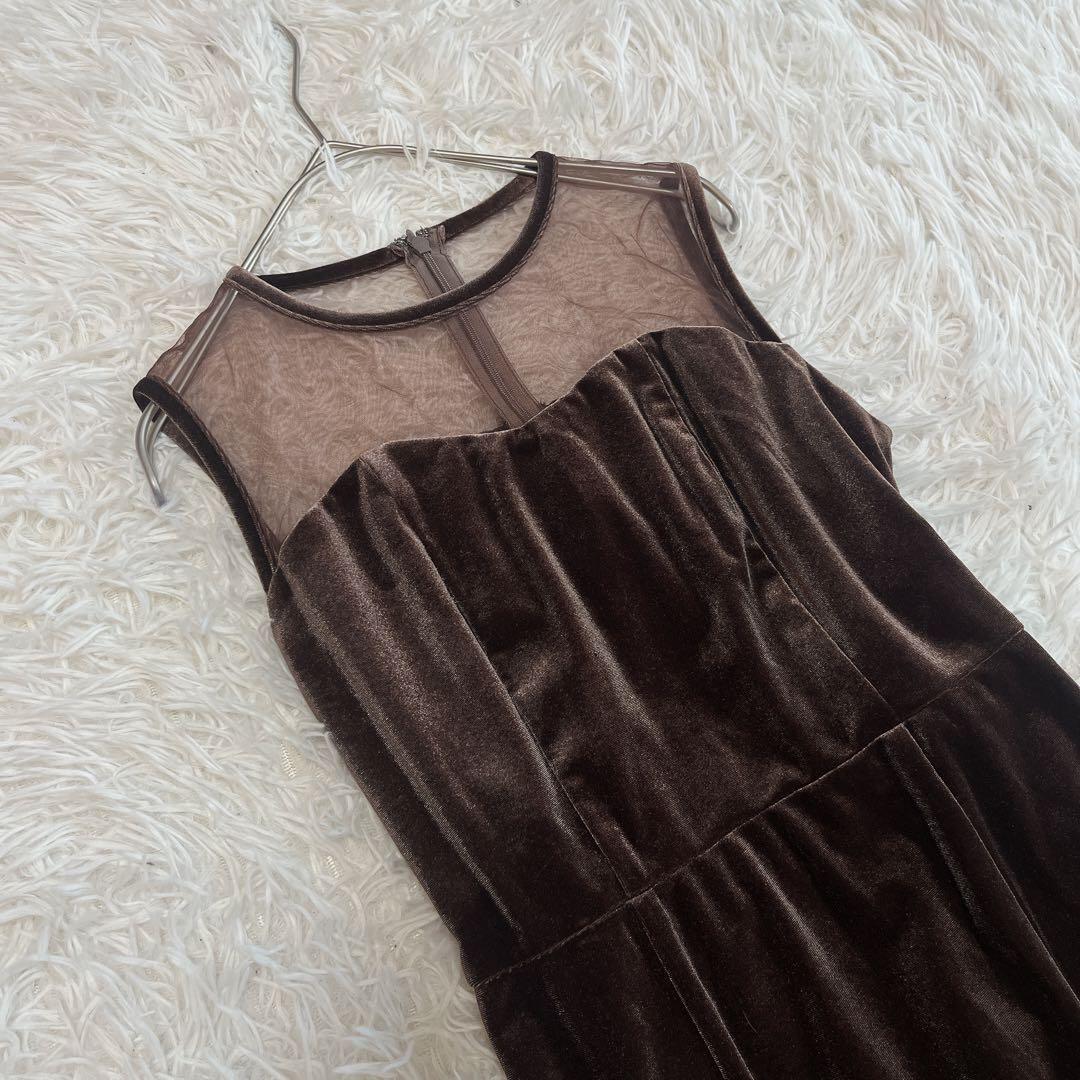 美品 PourVous ボレロセットベロアドレス 結婚式 パーティー お呼ばれ