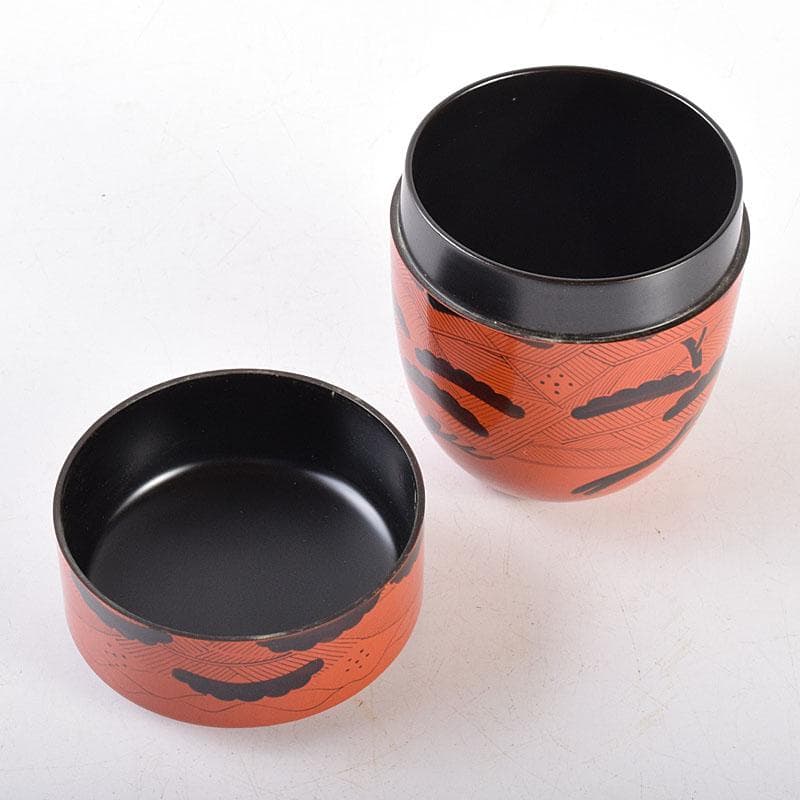 茶道具　山中塗　和田瑾斎造　玄々斎好　曙棗　共箱　V　6878