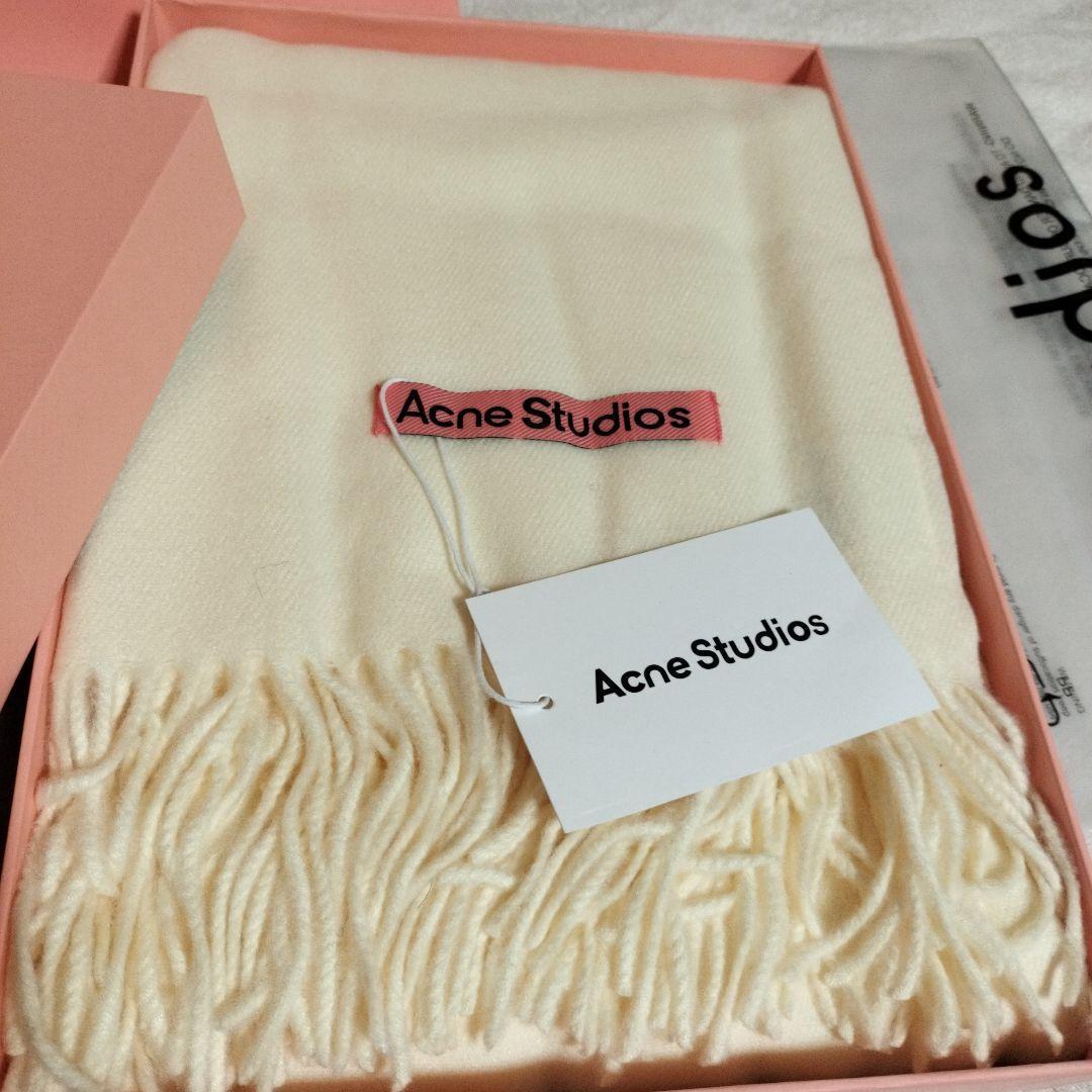 箱紙袋付き Acne Studios アイボリー マフラー｜Acne Studio 正規品