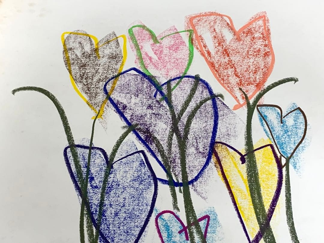 黒田征太郎 クレヨン画 Life さいたさいた 原画 横約59×縦約83.5c①