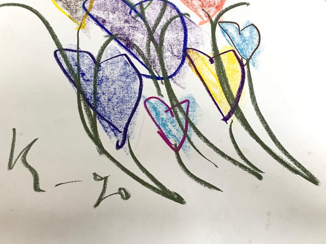 黒田征太郎 クレヨン画 Life さいたさいた 原画 横約59×縦約83.5c①