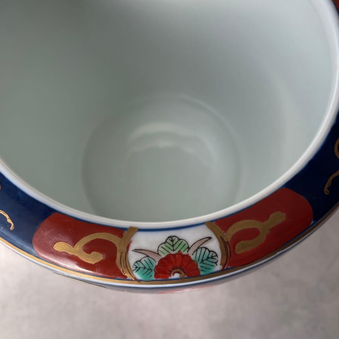 有田焼 伊万里 金彩錦 陶器製火鉢 秀峰 6寸 和風 花鳥 手炙り